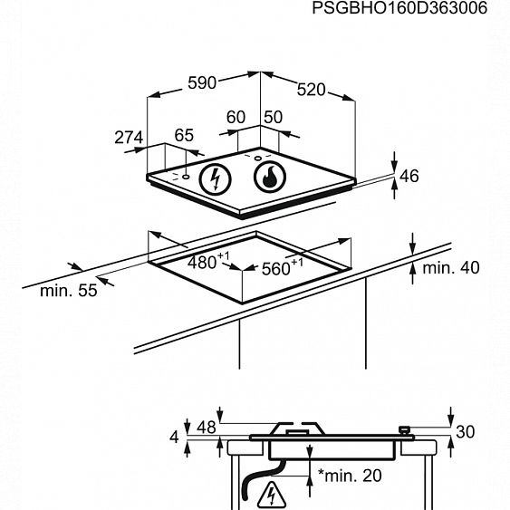 ПОВЕРХНОСТЬ ELECTROLUX GPE 363 RBV купить с доставкой по Москве и Московской области в интернет-магазине ТехноВегас