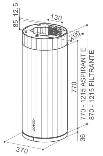 Вытяжка FABER 110.0456.261 FABER CORINTHIA ISOLA EV8P X/OM A37