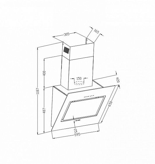 Каминная вытяжка LEX Leila 600 Ivory купить с доставкой по Москве и Московской области в интернет-магазине ТехноВегас