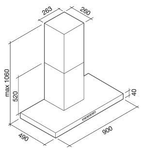 Вытяжка FALMEC stream 90 inox (800) ecp  сенсорная панель управления купить с доставкой по Москве и Московской области в интернет-магазине ТехноВегас