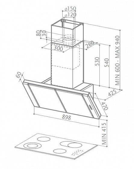 Вытяжка Faber Discovery ACT EG8 X A90 нержавеющая сталь
