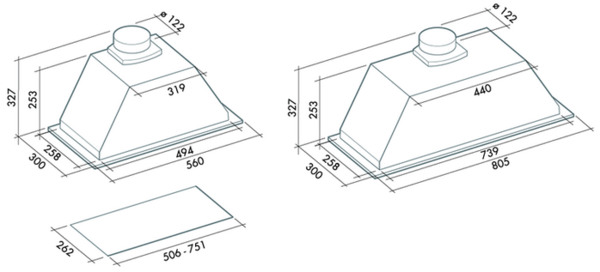 Вытяжка Falmec GRUPPO INCASSO EVO 70 P.E (без ду, 800/1280 м3/ч) купить с доставкой по Москве и Московской области в интернет-магазине ТехноВегас
