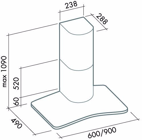 Вытяжка FALMEC astra vetro isola 60 ix/glass (800) купить с доставкой по Москве и Московской области в интернет-магазине ТехноВегас