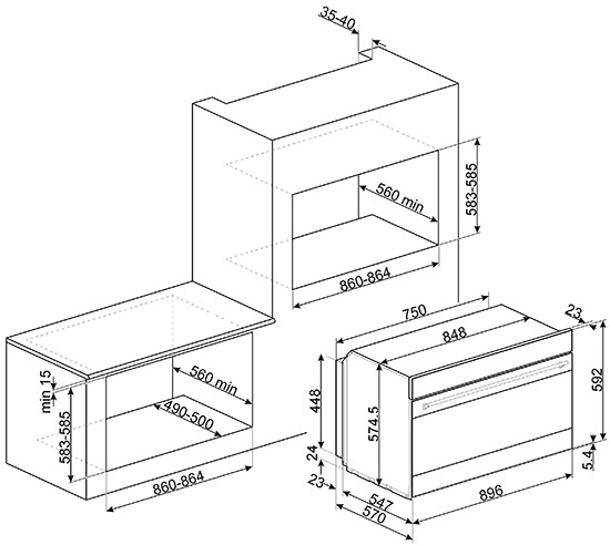 Духовой шкаф SMEG SFP9395X1 купить с доставкой по Москве и Московской области в интернет-магазине ТехноВегас