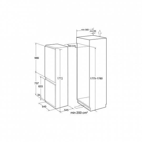 ХОЛОДИЛЬНИК KORTING KSI 17860 CFL купить с доставкой по Москве и Московской области в интернет-магазине ТехноВегас
