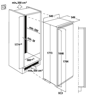 Встраиваемый холодильник KUPPERSBUSCH IKEF 3290-2 купить с доставкой по Москве и Московской области в интернет-магазине ТехноВегас