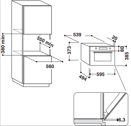 Встраиваемая микроволновая печь Whirlpool W7 MD440