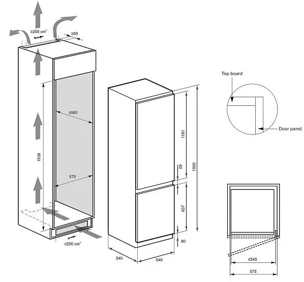 Встраиваемый холодильник Kaiser EKK 60193 купить с доставкой по Москве и Московской области в интернет-магазине ТехноВегас