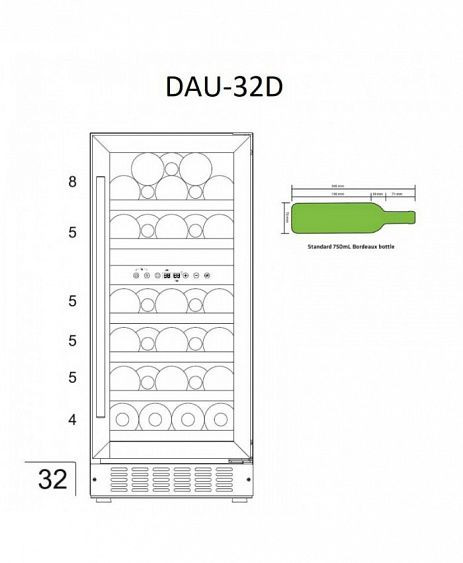 Винный шкаф DUNAVOX DAU-32.78DSS купить с доставкой по Москве и Московской области в интернет-магазине ТехноВегас