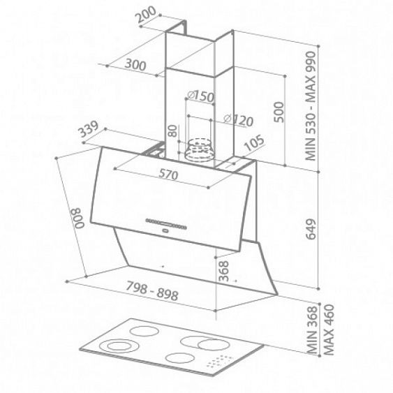 Вытяжка FABER 110.0255.527 mirror bk brs x/v a90 logic купить с доставкой по Москве и Московской области в интернет-магазине ТехноВегас