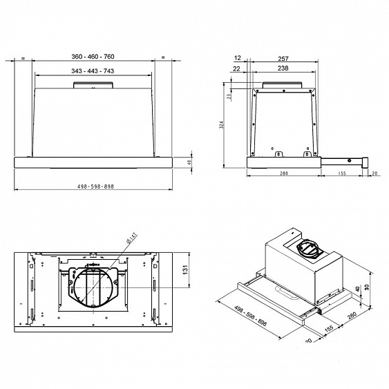 Встраиваемая вытяжка SMEG KSET900HXE купить с доставкой по Москве и Московской области в интернет-магазине ТехноВегас