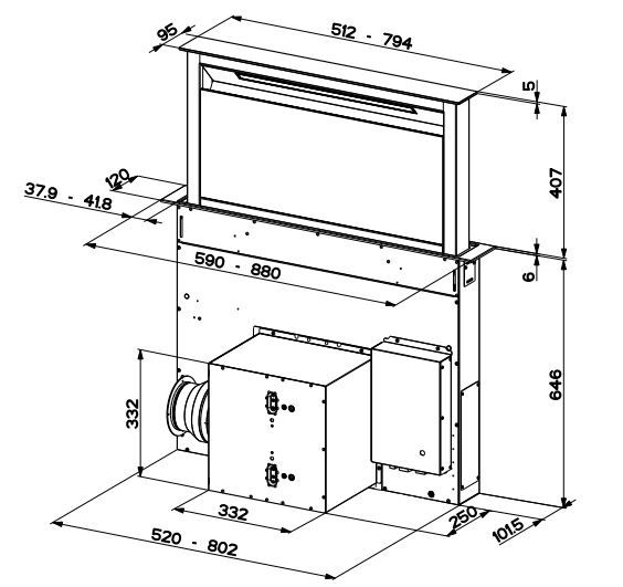 Встраиваемая вытяжка в стол FABER FABULA EVO+ WH A90