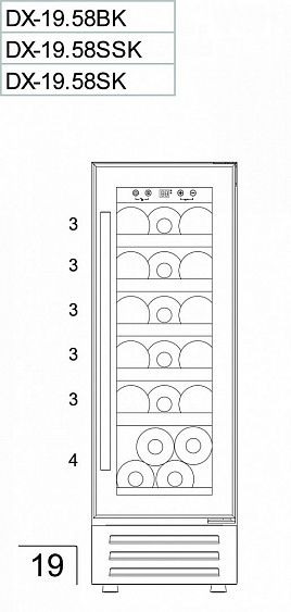 Винный шкаф DUNAVOX  exclusive dx-19.58bk