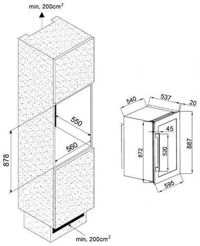 Винный шкаф CLIMADIFF CLI45 купить с доставкой по Москве и Московской области в интернет-магазине ТехноВегас