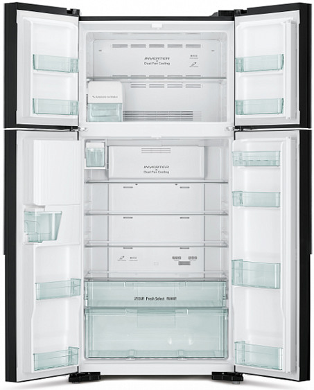 Холодильник HITACHI R-W 662 PU7X GPW белое стекло купить с доставкой по Москве и Московской области в интернет-магазине ТехноВегас