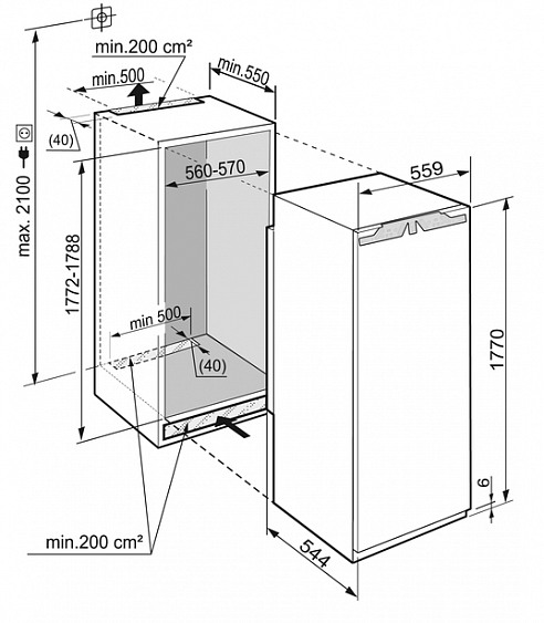 Встраиваемый холодильник LIEBHERR ikb 3554