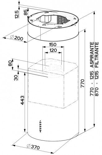 Вытяжка Faber CYLINDRA ISOLA PLUS WH GLOSS A37 купить с доставкой по Москве и Московской области в интернет-магазине ТехноВегас