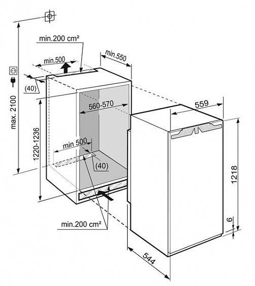 Встраиваемый холодильник LIEBHERR ikb 2354-20 001 купить с доставкой по Москве и Московской области в интернет-магазине ТехноВегас