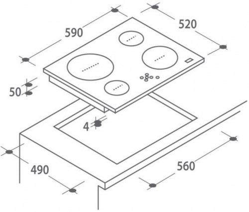 Стеклокерамическая панель CANDY CH 64 DVT