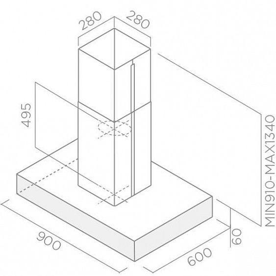 Вытяжка ELICA SPOT PLUS ISLAND IX/A/90 (PRF0097375A) купить с доставкой по Москве и Московской области в интернет-магазине ТехноВегас