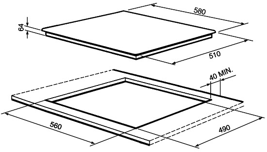 Поверхность SMEG sim62bde