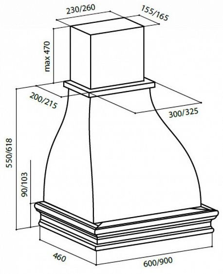 Вытяжка LEX TORINO 600 IVORY купить с доставкой по Москве и Московской области в интернет-магазине ТехноВегас