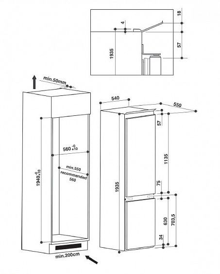 Встраиваемый холодильник WHIRLPOOL art 9811/a++/sf купить с доставкой по Москве и Московской области в интернет-магазине ТехноВегас