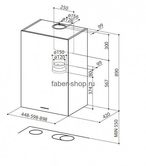 Вытяжка FABER CUBIA PLUS EV8 X A90