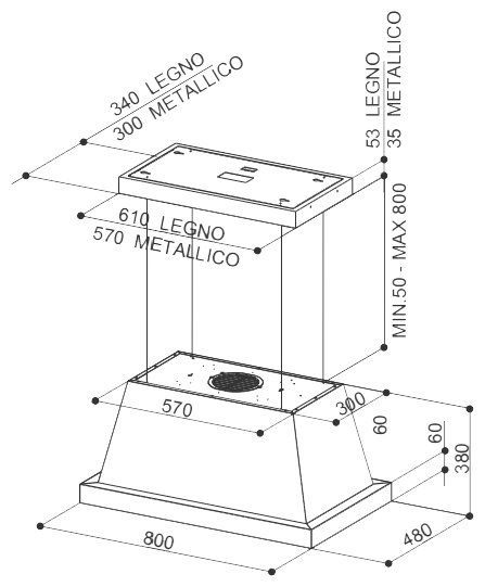 Каминная вытяжка FABER THEA ISOLA EV8 WH MATT A80 SC (321.0517.781) купить с доставкой по Москве и Московской области в интернет-магазине ТехноВегас