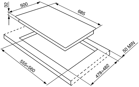 Газовая варочная панель Smeg SRV876RAGH