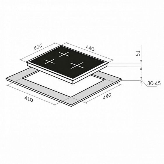 ГАЗОВАЯ ПАНЕЛЬ HOMSAIR HGG433BK