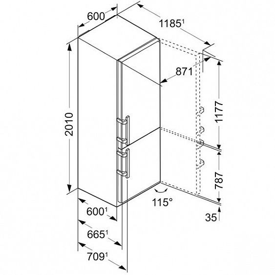 Холодильник LIEBHERR CBNef 4815-20 001 купить с доставкой по Москве и Московской области в интернет-магазине ТехноВегас