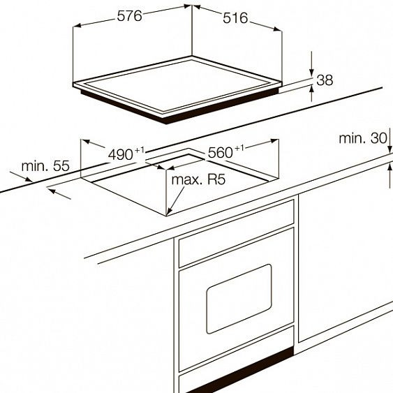 Поверхность AEG HE604063XB купить с доставкой по Москве и Московской области в интернет-магазине ТехноВегас