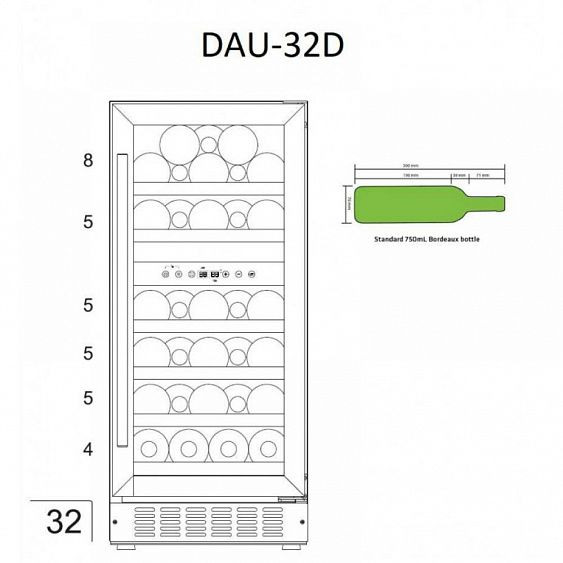 Винный шкаф DUNAVOX DAU-32.78DW купить с доставкой по Москве и Московской области в интернет-магазине ТехноВегас