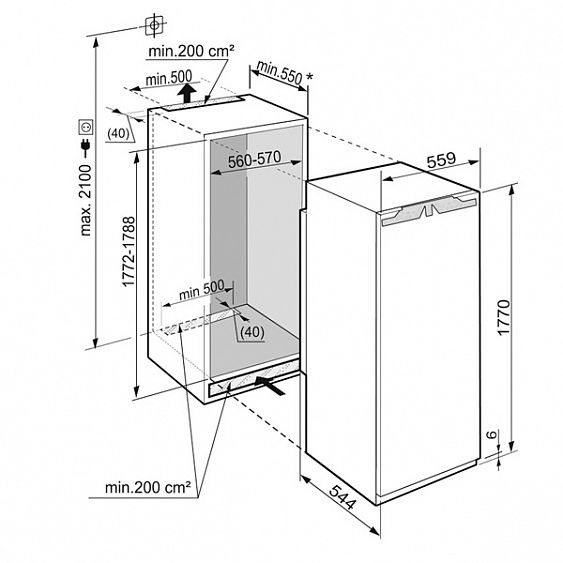 Встраиваемый холодильник LIEBHERR IK 3520-20 001 купить с доставкой по Москве и Московской области в интернет-магазине ТехноВегас