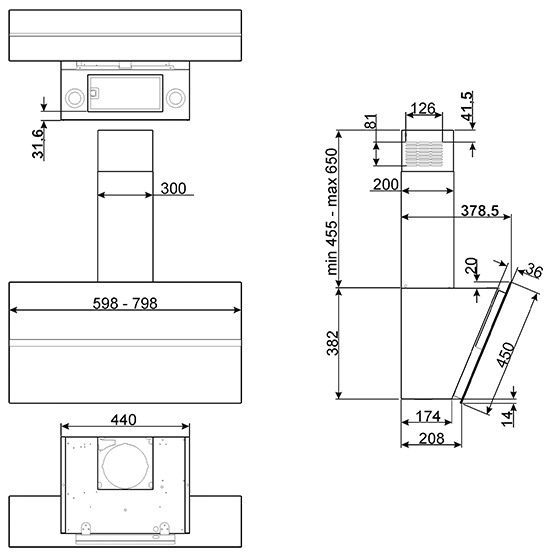 Вытяжка SMEG KCV80BE купить с доставкой по Москве и Московской области в интернет-магазине ТехноВегас