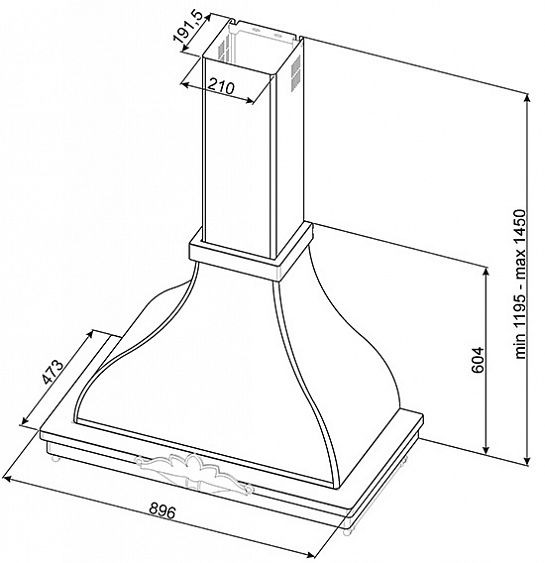 Вытяжка SMEG KCM900POE купить с доставкой по Москве и Московской области в интернет-магазине ТехноВегас