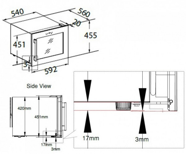 Винный шкаф DUNAVOX  built-in dx-24.56bbk(в) (петли слева)