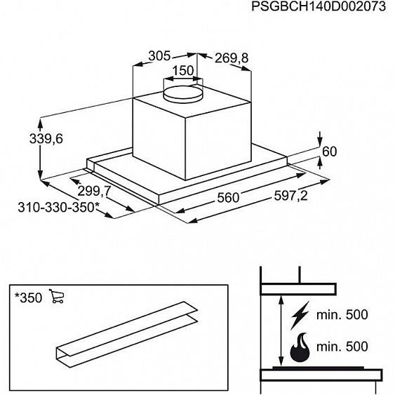 Вытяжной вентилятор ELECTROLUX EFP60565OX