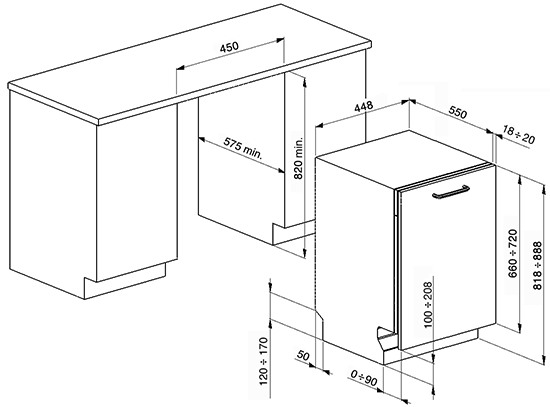 Посудомоечная машина SMEG sta4523