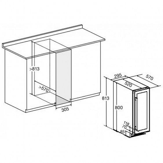 Винный шкаф DUNAVOX DX-17.58DBK/DP купить с доставкой по Москве и Московской области в интернет-магазине ТехноВегас