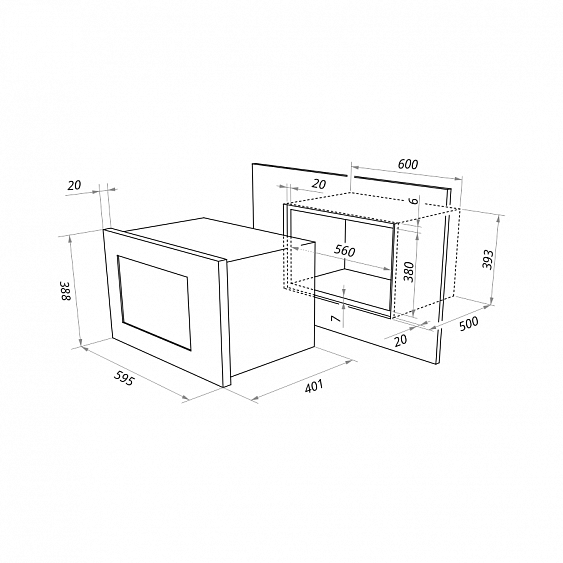 Микроволновая печь Maunfeld MBMO 257 GBG