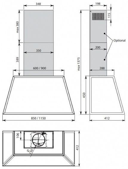 Вытяжка FALMEC TIME 115 Inox купить с доставкой по Москве и Московской области в интернет-магазине ТехноВегас
