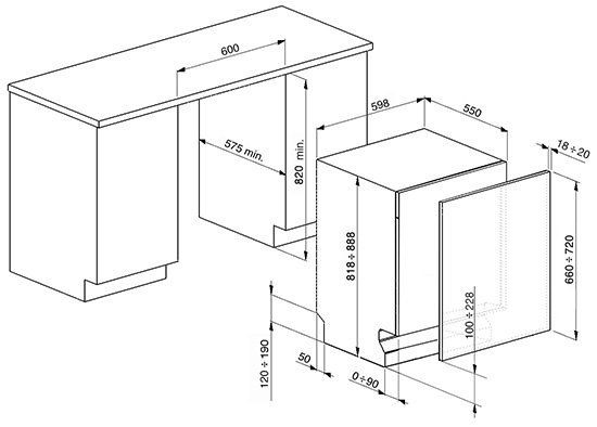 Встраиваемая посудомойка SMEG st321-1 купить с доставкой по Москве и Московской области в интернет-магазине ТехноВегас