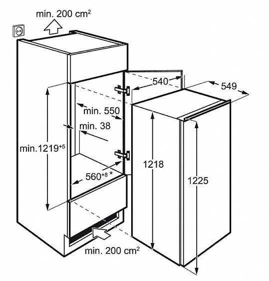 Встраиваемый холодильник Electrolux ERN2001BOW купить с доставкой по Москве и Московской области в интернет-магазине ТехноВегас