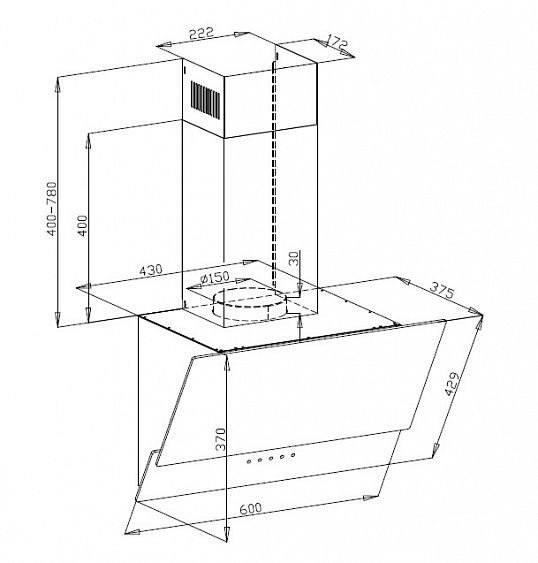 Вытяжка MAUNFELD PLYM Touch 60 белое стекло