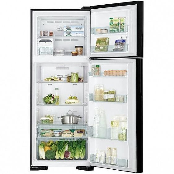 Холодильник HITACHI R-V 542 PU7 BBK чёрный бриллиант купить с доставкой по Москве и Московской области в интернет-магазине ТехноВегас