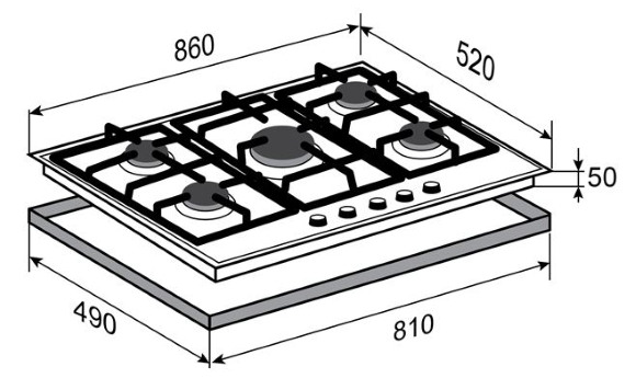 Газовая поверхность ZIGMUND & SHTAIN GN 278.91 S