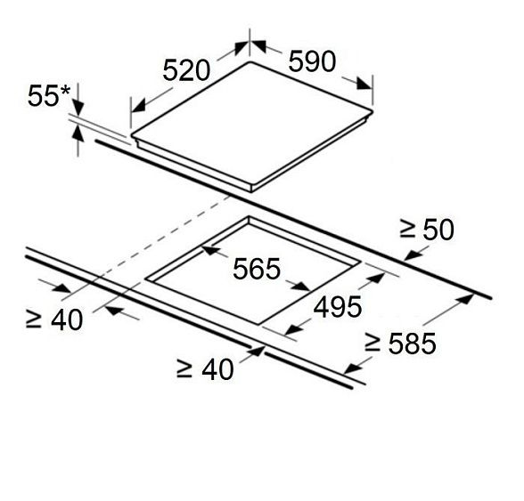 Встраиваемая индукционная варочная панель Maunfeld CVI.594SF2BG Lux