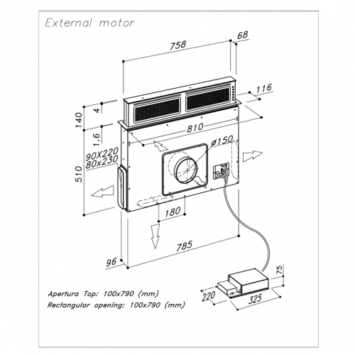 Встраиваемая вытяжка в стол SIRIUS SDD11EMPUSHUPB купить с доставкой по Москве и Московской области в интернет-магазине ТехноВегас